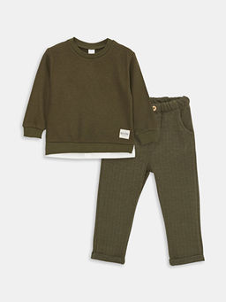 Bisiklet Yaka Uzun Kollu Erkek Bebek Sweatshirt ve Pantolon 2li Tak?m