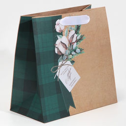 Пакет крафтовый квадратный Волшебного праздника, 22 22 11 см - Дарите счастье фото 2