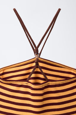 VESTIDO RAYAS HALTER / Amarillo fuerte - Zara фото 6