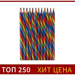 Цена за 12 шт. Карандаш многоцветный, толстый, заточенный - Calligrata фото 10