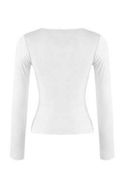 Ekru Transparan Esnek Vucuda Oturan Orme Bluz TWOAW26BZ00306