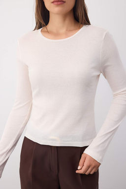 Wardrobe Essentials Siyah Transparan Slim/Vucuda Oturan Orme Bluz | TWOAW26BZ00015 - Trendyolmilla фото 3