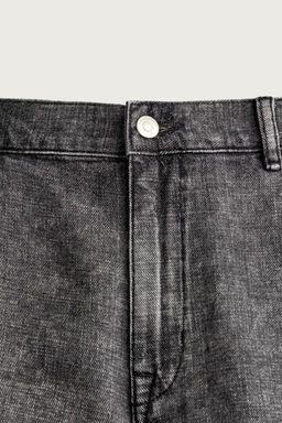 SHORTS DENIM LAVADO ACID / Gris antracita - Zara фото 10