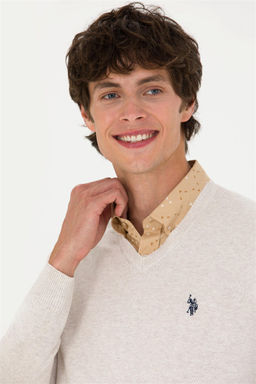 U. S. Polo Assn Мужской базовый свитер из каменного меланжа - U.s. polo assn фото 9