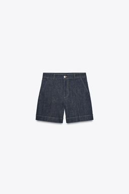 Z1975 HIGH-WAIST DENIM BERMUDA SHORTS - Zara фото 6