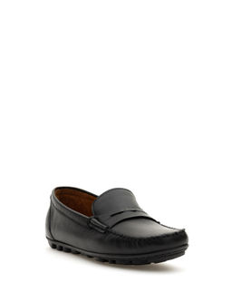 Siyah %100 Deri Loafer Ayakkab_