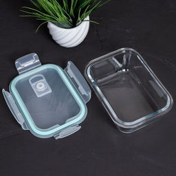 Контейнер прямоугольный, крышка с клапаном 400 мл, стекло / R-400TQ /уп 48/ - Галеонтрейд фото 2