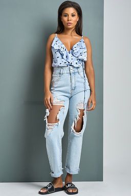 Топ летний атласный с запахом фисташковый - Fly фото 11