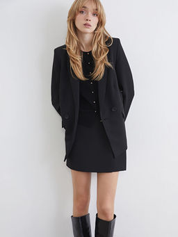 Kad?n Krep Blazer Ceket