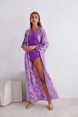 10962 Кимоно длинное сиреневое с принтом - Martichelli фото 6