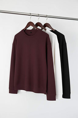 Siyah- Kahverengi- Beyaz Regular/Normal Uzun Kollu 3l_ Basic Paket T-Shirt TMNAW21TS0197