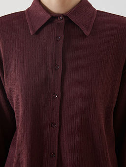 Dokulu Oversize Kad?n G?mlek Tunik