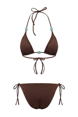 TRENDYOLMILLA Ekru Ucgen Boncuk Aksesuarl? Brazilian Bikini Tak?m? TBESS25BT00056  фото 11