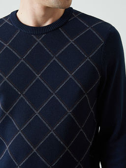 Baklava Desenli Erkek Triko Kazak