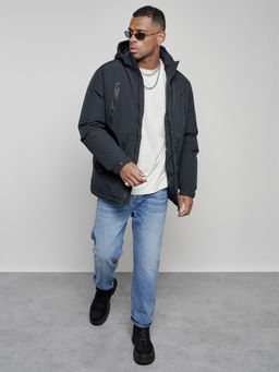 Куртка спортивная мужская зимняя с капюшоном темно-синего цвета 8360TS - Wonderrman фото 14