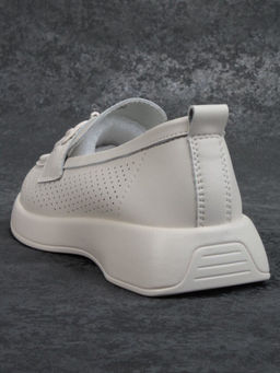 03-YD14-2D MILK WHITE Лоферы женские (натуральная кожа)