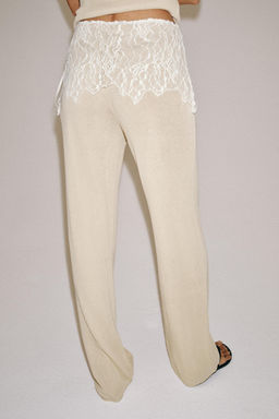 PANTAL?N RIB ENCAJE / Rosa tiza - Zara фото 3