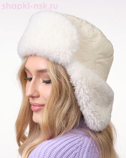 Тиффани плащевка стеганая хит Ушанка женская (56-58)