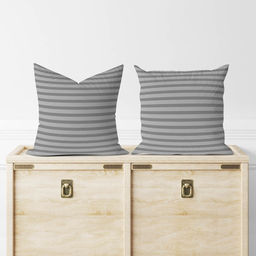 Комплект наволочек сатин страйп - Серый 70х70