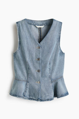 Denim peplum waistcoat