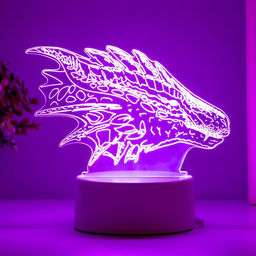 Светильник 3D RISALUX «Дракон», LED-ночник, белый 15×9.5×11 см