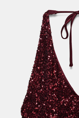 V-NECK SEQUIN DRESS - Zara фото 9