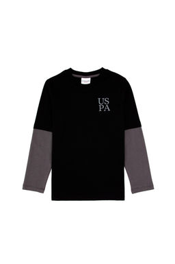 Erkek _ocuk Siyah Bisiklet Yaka Basic Sweatshirt Sepette S_rpriz _ndirim - U.s. polo assn фото 4