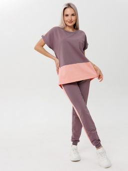 Костюм женский К-209 (футер с лайкрой) Чёрно-красная