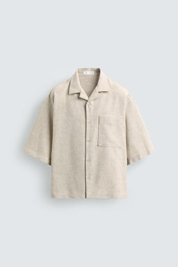 CAMISA BOXY FIT ESTRUCTURA / Beige claro - Zara фото 7