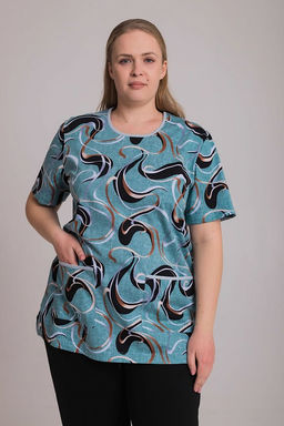 Футболка М30081Вмч ментол/черный