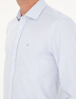 Голубая зауженная рубашка с длинным рукавом - Cacharel фото 7