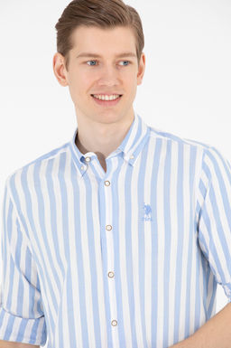 U. S. Polo Assn / Мужская синяя рубашка с длинным рукавом - U.s. polo assn фото 15