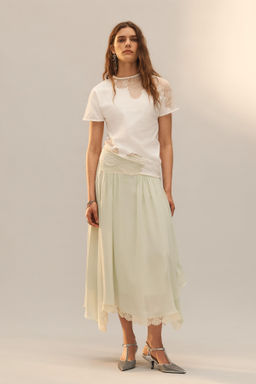 CAMISETA ASIM?TRICA ENCAJE LIMITED EDITION / Crudo