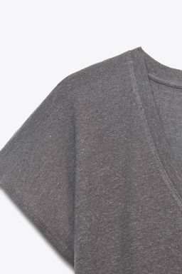 COTTON - LINEN BLEND T-SHIRT - Zara фото 6