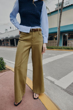 JEANS Z1975 WIDE LEG CINTUR?N / Khaki - Zara фото 2