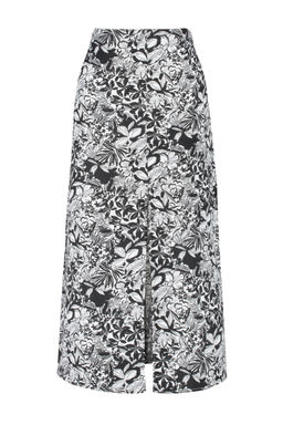 Siyah Desenli Onden Y?rtmac Detayl? Midi Boy Dokuma Keten Gorunumlu Etek TWOSS24ET00104 - Trendyolmilla фото 8