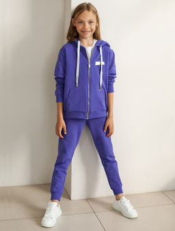 VILATTE / Брюки из премиального футера с золотистой фурнитурой для девочки