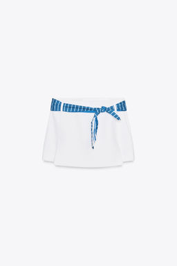 STRIPED SCARF SKORT - Zara фото 4