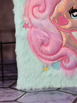 Блокнот плюшевый "Beautiful unicorn", green mix, 15х21 см, плотность 80 гр.