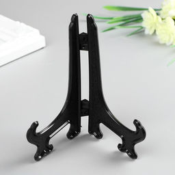 Цена за 10 шт. Подставка для тарелок декоративных d=13-16 см Felicia, чёрная, пластик, 12.5 см