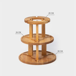 Менажница Adelica, 3-х ярусная с подставкой для вина, d=30×1.8 см, d=26×1.8 см, d=20×1.8 см, дерево берёза, в подарочной коробке