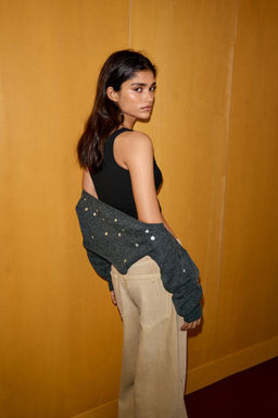 TOP CROP TIRANTES RIB / Negro - Zara фото 5