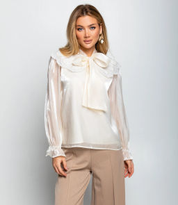 Блуза #КТ971, кремовый