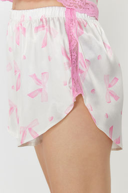 Trendyolmilla Siyah Dantelli Ip Ask?l? Crop Saten Sortlu Dokuma Pijama Tak?m? THMSS22PT0264 фото 29