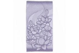 Полотенце махровое птк. жак. 7068, Лотосы-2, вид оникс М