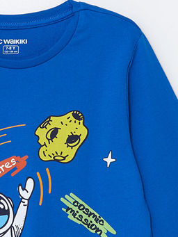 Bisiklet Yaka Bask?l? Uzun Kollu Erkek ?ocuk Pijama Tak?m? - Waikiki фото 3