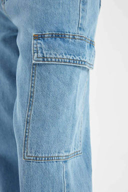 Длинные джинсовые брюки с широкими штанинами и высокой талией в стиле 90-х годов - Defacto фото 6