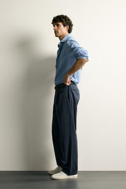 CAMISA REGULAR FIT VOILE / Celeste - Zara фото 4