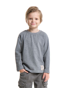 Толстовка для мальчика с шевроном 22-1124 темно-серый меланж - Mini maxi фото 10