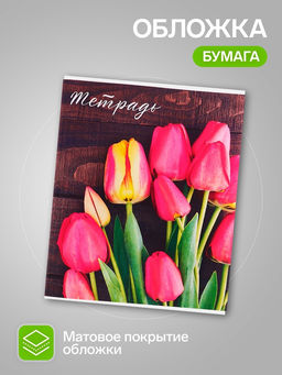 Набор тетрадей 48 листов в клетку, Calligrata «Цветы», 5 штук